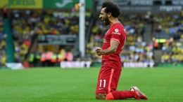 Mohamed Salah kembali mencatat sejarah membuat gol dalam 5 kali berturut-turut dalam laga pembuka musim Liga Premier (Foto Skysports)