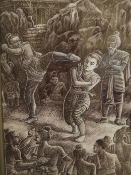 Latihan  Kanuragan ( Lukisan Bp Y.P Sukiyanto )