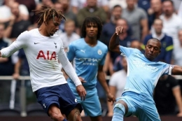 Man City kalah dari Tottenham di laga perdana Liga Inggris. Sumber foto: AFP/Adrian Dennis via Kompas.com