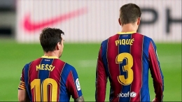 Lionel Messi & Gerard Pique Gambar: FC Barcelona / Quality Sport Images/Getty Images 