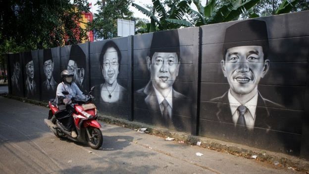 Mural Presiden Indonesia dari waktu-ke waktu (sumber ilustrasi: bbc.com)