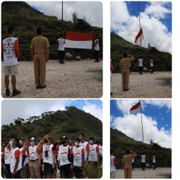 Foto Kolase Upacara Bendera HUT Proklamasi Kemerdekaan RI ke-67 di Gunung Ambang, Sulut (Sumber: DPN RSI)