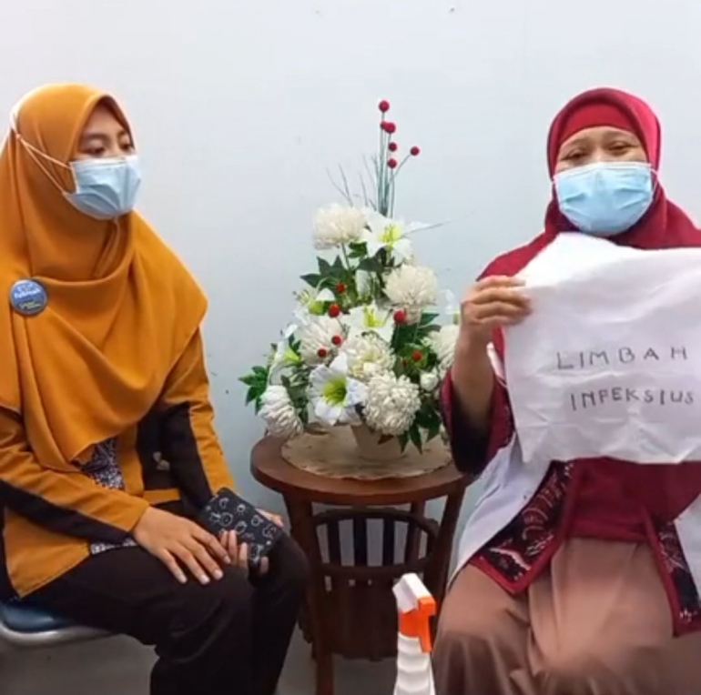 Ilustrasi: Dokter Bintari Wuryaningsih memberi penjelasan penanganan limbah medis Isoman. Sumber; IG RSI Fatimah Banyuwangi.
