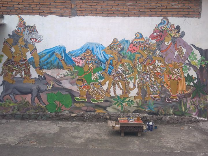 Mural Iswanto Yulius dan Warga Karangwatu Muntilan (sumber gambar: Iswanto Yulius)
