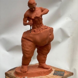 Man Sculpturing Himself - Sumber: mymodernmet.com
