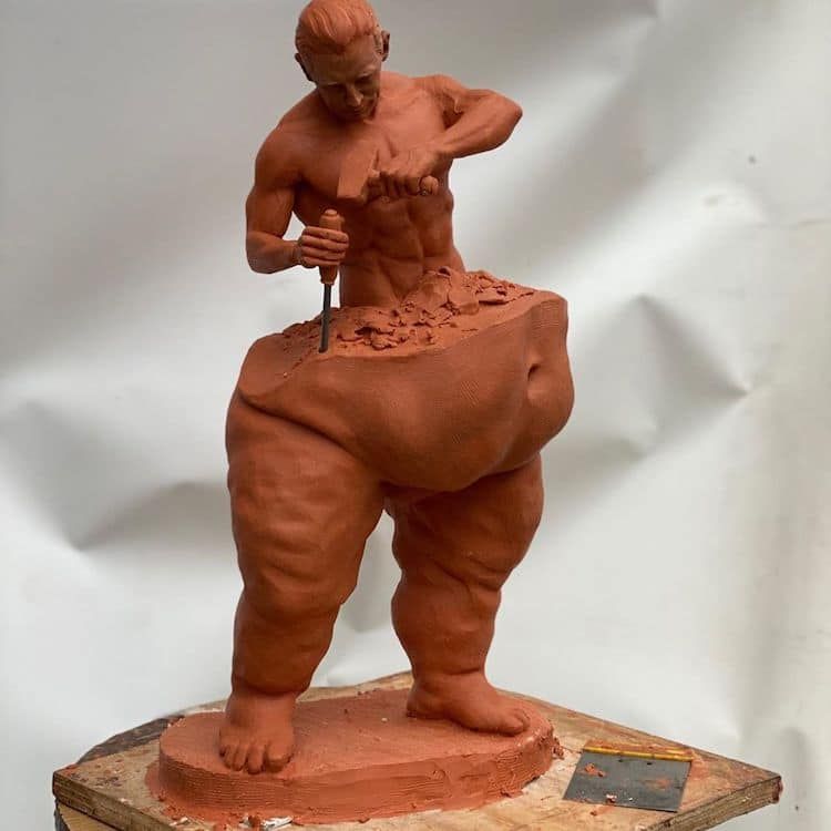 Man Sculpturing Himself - Sumber: mymodernmet.com