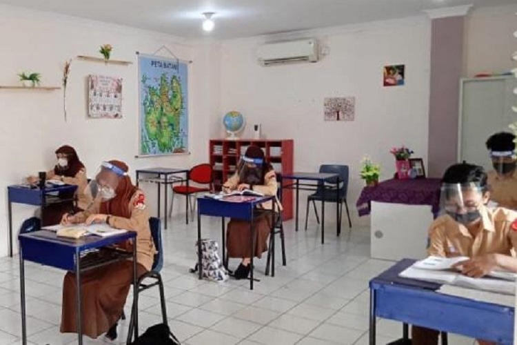 Suasana Pembelajaran Tatap Muka Terbatas SMA Islam Nabilah, Batam. Foto: Dokumentasi Pribadii