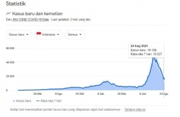 Grafik kasus baru Covid-19 Indonesia sampai 24-08-2021 (Sumber : CSSE COVID-19 Data)