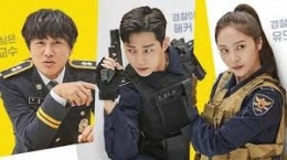 poster tiga pemain utama drama Police University sumber:idehits.net