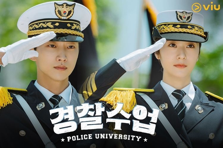 Jinyoung dan Krystal beradu akting dalam drama Police University| Sumber: VIU via Kompas.com