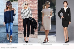 Beberapa gaya busana wanita, dari casual hingga bisnis. Sumber: pinterest / www.pdmrx.top