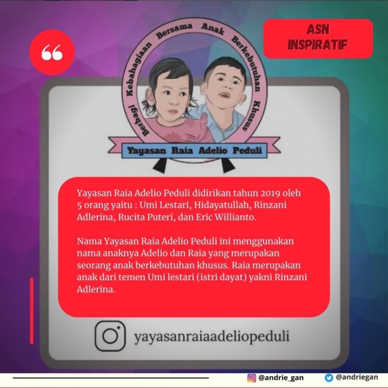 Dayat merupakan salah-satu Founder yayasan Raia Adelio Peduli I Sumber Foto ; dokpri