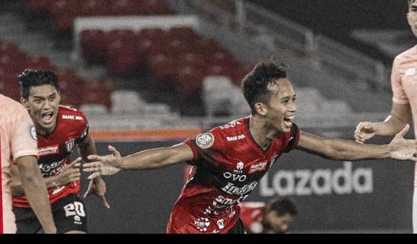 Selebrasi Gol Muhammad Rahmat Untuk Bali United vs Persik Kediri . Sumber : Liga 1 