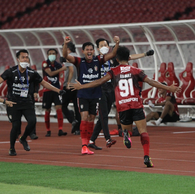 Selebrasi gol Muhammad Rahmat Bali United vs Persik Kediri di Liga 1 2021/2022 . Sumber : @GOAL_ID