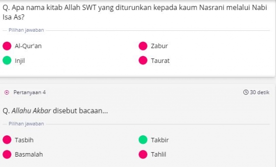 Gambar 4. Perbandingan contoh pertanyaan di hari pertama dan kedua