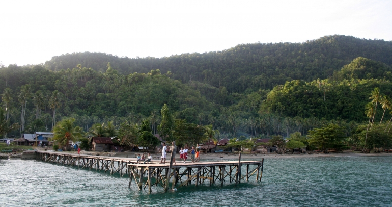 Keadaan secara umum desa-desa di pesisir Halmahera pada 2010an (@Hanom Bashari) 