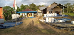 Padi di salah satu rumah transmigran asal Jawa di Distrik Semangga, Merauke (Marahalim Siagian).