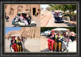 Mobil Golf mengurangi kelelahan saat berjalan di Situs Abu Simbel (Dokumen Pribadi)