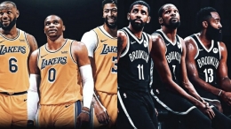 Tiga Besar Brooklyn Nets dan Tiga Besar yang baru dibentuk di Los Angeles Lakers.(Sumber: Marca.com).