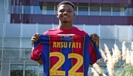 Ansu Fati sebelumnya mengenakan nomor punggung 22: AS