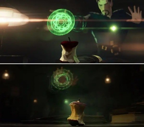 Scene ini juga menjadi scene ikonik Doctor Strange saat mempelajari waktu. Sumber : Buzz Feed