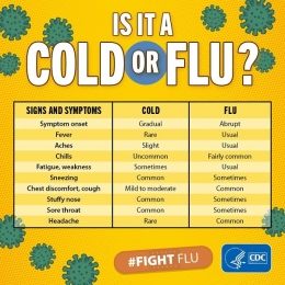 Perbedaan Flu dan Pilek (Sumber: cdc.gov)