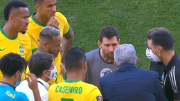 Insiden di laga Brasil vs Argentina (Marca.com)