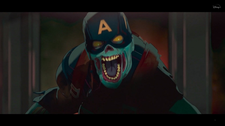 Captain America menjadi zombie di episode 5. Sumber : Disney +