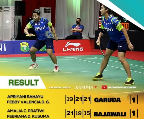 Hasil Apri/Febby vs Amalia/Febriana: https://twitter.com/INABadminton