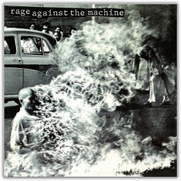 Sampul album perdana Rage Against The Machine yang dirilis pada tahun 1992. | Guitarcenter.com