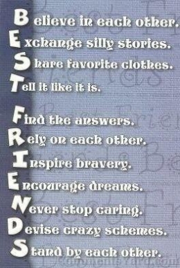 Akrostik tentang arti seorang sahabat dan/atau persahabatan.Sumber: bestfriendquotesforever.blogspot.com