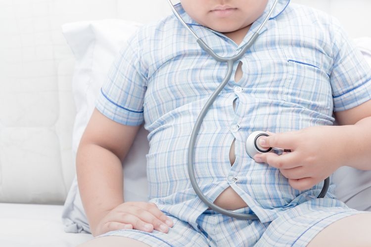 Ilustrasi anak obesitas| Sumber: Shutterstock via Kompas.com