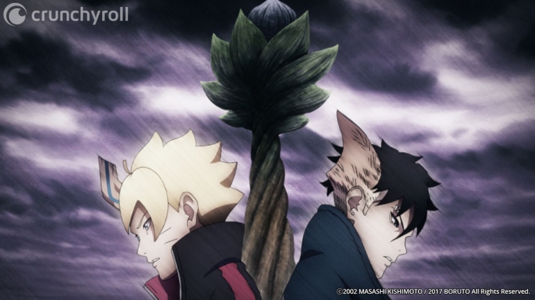 Gambar ilustrasi Boruto dan kawaki mode otsutsuki | via: twitter.com/@Boruto_EN