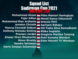 Skuad Indonesia di Piala Sudirman 2021: https://twitter.com/BadmintonTalk