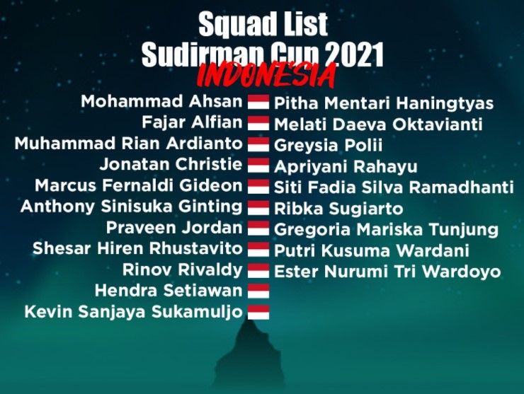 Intip Skuad Piala Sudirman 2021: Juara Bertahan Pincang, Taiwan Tanpa ...