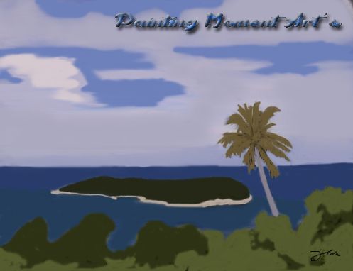 Gambar Ilustrasi Pulau Samosir di Danau Toba Painting Printing, diPainting/gambar oleh. Junirullah