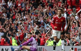 Ronaldo usai mencetak gol kedua ke gawang Newcastle dalam debut jilid duanya bersama Setan Merah: Dailymail.co.uk