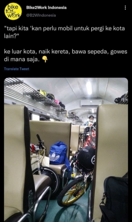Cuitan Bike2Work Indonesia yang ramai Senin sore. (Sumber: Tangkapan layar pribadi)