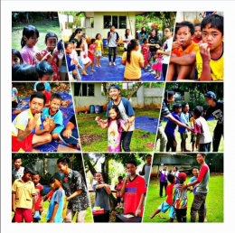 Saat penulis dan teman-teman mengadakan festival permainan tradisional untuk anak-anak SD (Dokpri)