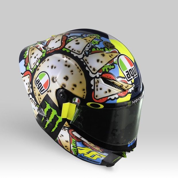 Gambar design helm VR46 pada race Misano 2019 (Sumber Gambar: oto-detik.com)