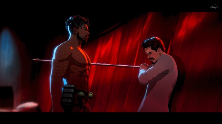 Saat Killmonger bunuh Tony Stark. Sumber: Disney+