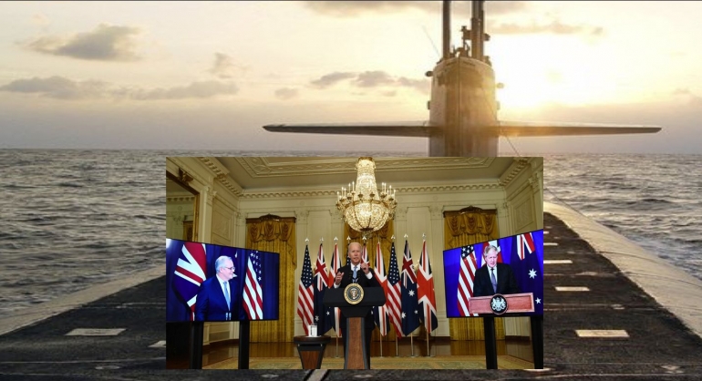 Gambar 1. Pengumuman Pakta Pertahanan AUKUS Oleh Presiden AS Joe Biden, PM UK Boris Johnson dan PM Aus Scott Morisson