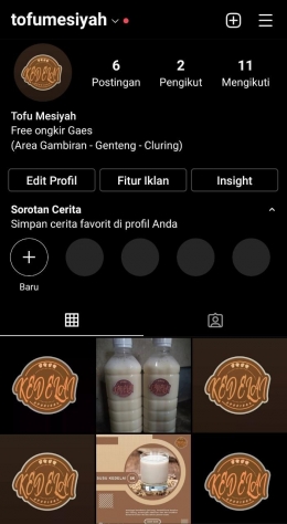 Gambar 5. Akun Instagram sebagai media promosi produk/dokpri