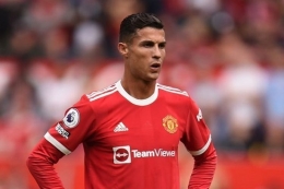 Cristiano Ronaldo akan menjadi andalan MU saat bersua West Ham pekan ini. Foto: AFP/Oli Scarff via Kompas.com