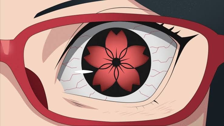 Ilustrasi Uciha Sarada dengan Eternal Mangekyo Sharingan. (Sumber: YouTube: Eii Otaku)