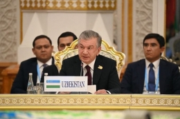 Presiden Uzbekistan Shavkat Mirziyoyev selama Pertemuan SCO (Foto: Layanan Pers Kepresidenan/Gazeta)