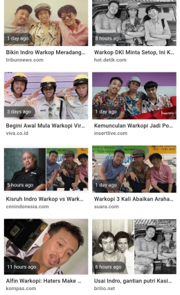 Dokumen pribadi Marudut Parsaoran Anakampun, hasil screenshot beberapa post halaman berita Warkop dan Warkopi.