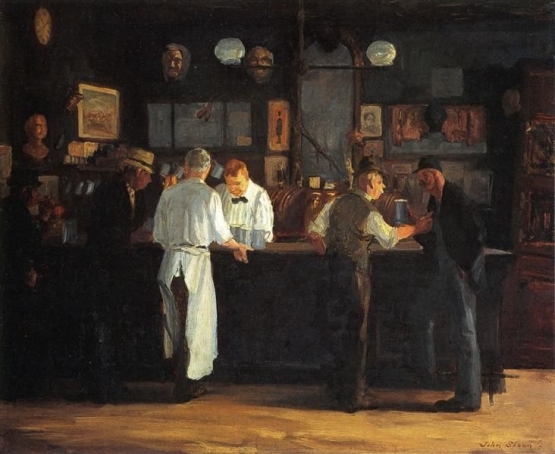McSorley’s Bar karya John French Sloan (Sumber: wikiart.org) 