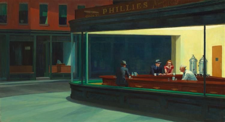 Nighthawks karya Edward Hopper (Sumber: wikiart.org) 