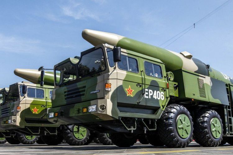 Gambar rudal balistik antar benua Dongfeng, DF-26 milik China yang mampu menjangkau jarak lebih dari 3000 km. (Gambar: Kompas.com) 